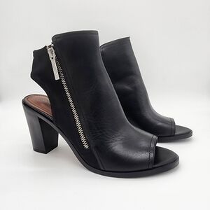 Donald J Pliner Kaden Leather Open Peep-Toe Ankle Boots Black Size 9